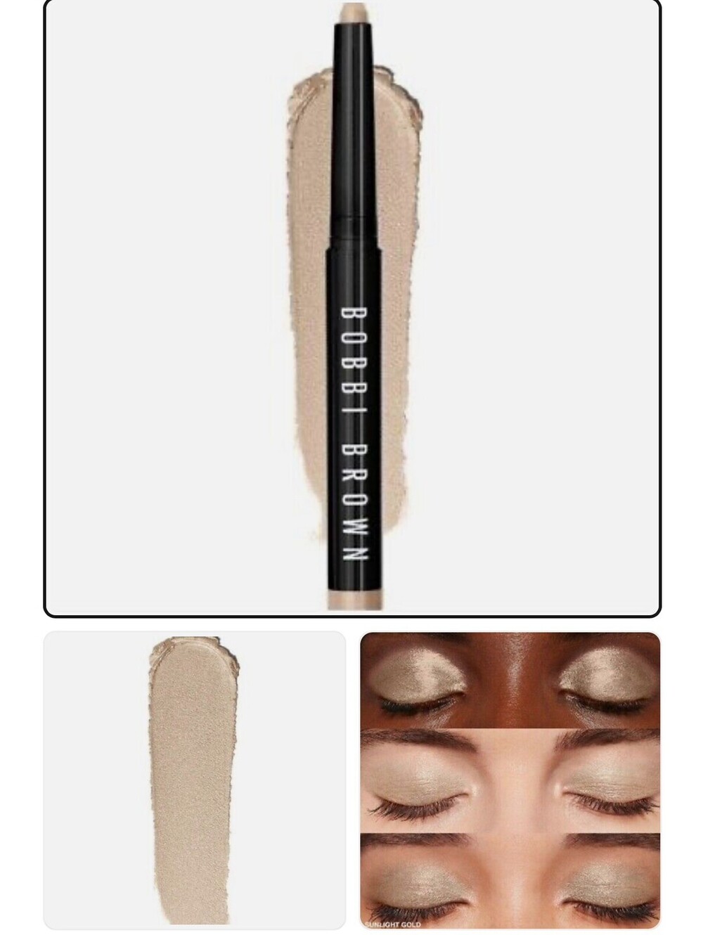 Bobbi Brown Long-Wear Cream Shadow Stick - Sunlight Gold - Full Size NIB FreeSh